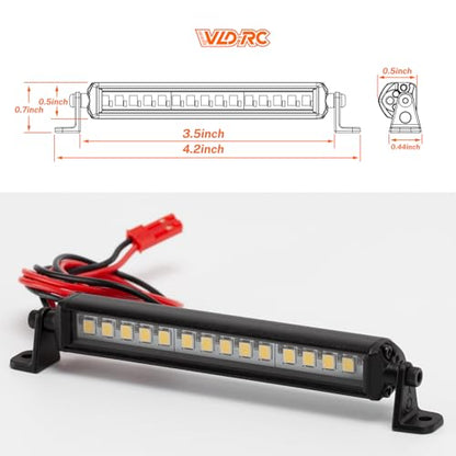 RC Light Bar 15 LED 3.5 Inch Aluminum RC Lights RC Crawler Accessories for Axial SCX10 Traxxas TRX4 TRX4M Arrma Senton Redcat GEN7 1/10 1/18 Scale Rock Crawler Truck (3.5inch) - size: 3.5inch