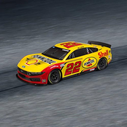Losi 1/12 NASCAR RC Race Car Joey Logano No. 22 2025 Shell-Pennzoil Ford Mustang 2S AWD RTR Brushed On-Road Battery & Charger Included Yellow LOS1122522