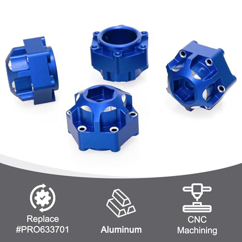 Hex Adapters for 1/10 Pro-Line Racing 6x30 to 12mm PRO633701 PL28 MX28 | 17.5mm Thickness, Aluminum Wheel Hex Hub Adapter Upgrade Parts, Blue - color: Blue 12mm
