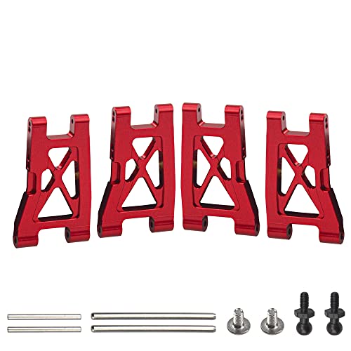 Aluminum Alloy Front & Rear Suspension Arms Set Replacement of 7630 Compatible with Traxxas LaTrax Teton Desert Prerunner 1/18 4WD RC Car (Red) - color: Red