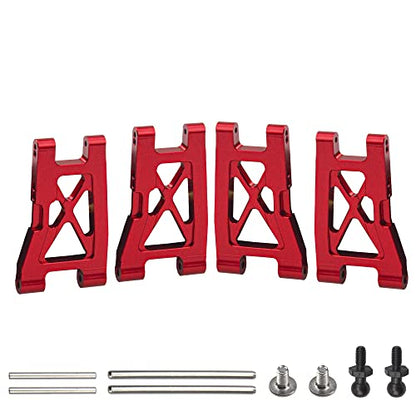 Aluminum Alloy Front & Rear Suspension Arms Set Replacement of 7630 Compatible with Traxxas LaTrax Teton Desert Prerunner 1/18 4WD RC Car (Red) - color: Red