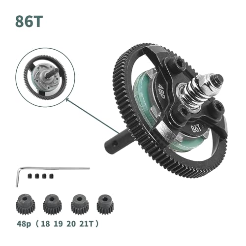 48P 86T Spur Gear Hardened Steel Transmission Gears with 18T 19T 20T 21T Pinions Gear 1/8 inch 3.175mm Hole Upgrade Parts for Traxxas RC 1/10 2WD Slash Stampede Rustler 2WD Bandit VXL XL-5 F-150 SVT - size: 86T-18T 19T 20T 21T