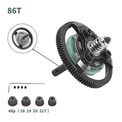 48P 86T Spur Gear Hardened Steel Transmission Gears with 18T 19T 20T 21T Pinions Gear 1/8 inch 3.175mm Hole Upgrade Parts for Traxxas RC 1/10 2WD Slash Stampede Rustler 2WD Bandit VXL XL-5 F-150 SVT - size: 86T-18T 19T 20T 21T