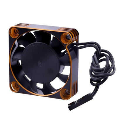 Motor Cooling Fan RC Model Heatsink 16000RPM ESC Cooling Fan for RC Car Truck Buggy Crawler 1/8 1/10 Scale 540 550 Brushless Motor (Black-Gold) - color: Black-Gold