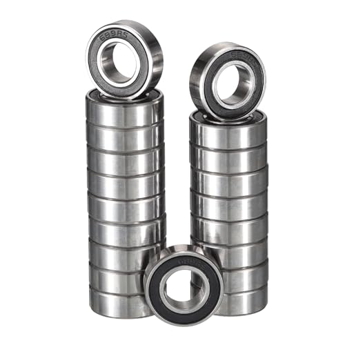 689-2RS Deep Groove Ball Bearings, ID 9mm x OD 17mm x Width 5mm Miniature Bearings, Double Rubber Sealed Ball Bearing Pre-Lubricated Chrome Steel Z2 Lever 20pcs - size: 689-2RS 9x17x5mm