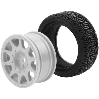 1/10 RC On Road Tires & Nylon Wheel Rims 12mm Hex OD70mm Rubber Tires Compatible with Tamiya TT01 TT02 XV01 HSP HPI Kyosho Traxxas WLtoys 1/10 1/12 On-Road Touring Car (White) - color: White
