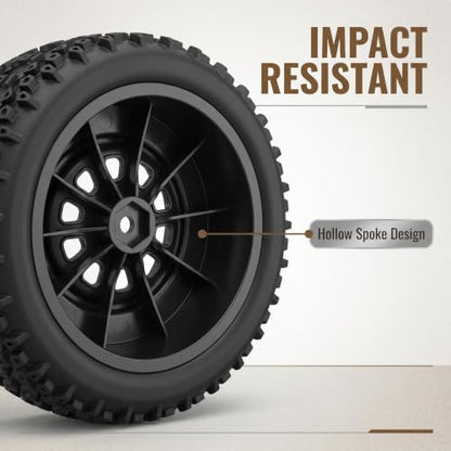 Levelda RC 1/10 12 mm Hexagonal Remote Control Wheels and Tires are Suitable for Trax Short Truck Tires and are Applicable to Slash 4x4 2WD Arrma Senton HSP Modified Tires and Wheels.
