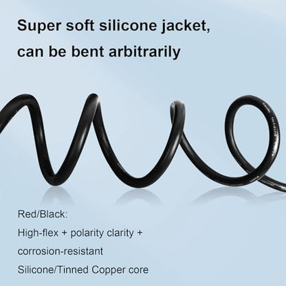 10 Gauge Silicone Wire (20ft Red & 20ft Black), 10 AWG Electrical Cable 0.08mm Tinned Copper Core High Temperature Resistant Wire, Soft and Flexible for RC Cars, Boat, Drones etc - size: 20FT, style: 10AWG