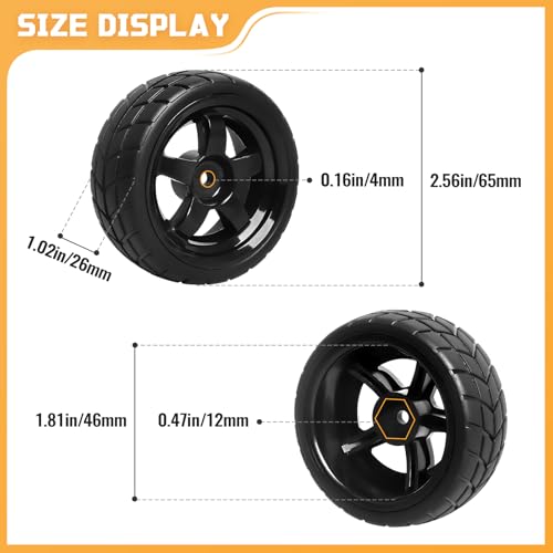 1/10 RC Touring Wheel Rims & Rubber Tires 12mm Hex Fit Traxxas 4tec 2.0 3.0 Tamiya Redcat Racing HPI HSP Exceed 1:10 Scale RC On-Road Racing Car, with Foam Inserts, Non-glued