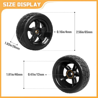 1/10 RC Touring Wheel Rims & Rubber Tires 12mm Hex Fit Traxxas 4tec 2.0 3.0 Tamiya Redcat Racing HPI HSP Exceed 1:10 Scale RC On-Road Racing Car, with Foam Inserts, Non-glued