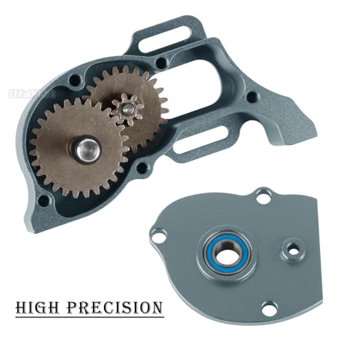 RC LCG Transmission Gearbox Upgrades Part for 1/10 SCX10 SCX10 II 90046 SCX10 III AXI03007 RC Crawler Car,Aluminum Low Center of Gravity highperformance Transmission Gearbox,Titanium - color: Titanium - (Gearbox)