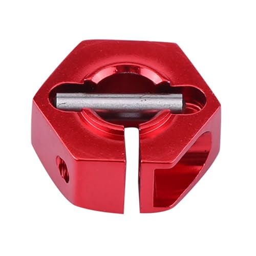 4 Pcs Universal Wheel Hex Hub Adapters,12mm Wheel Hex Mount with Pins and Screws,Wheel Hex Drive Adapters Hub RC Model Vehicle Accessory for RC Spare Part RC Car Upgrade Parts (5.0MM red) - size: 5.0MM red