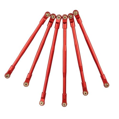 RC Tie Link Rods Compatible with AXIAL for RBX10 for Ryft 1/10 RC Crawler Upgrade Parts Accessories 6 Pcs Metal Link Rod Linkage Pull Rod Set(Red) - color: Red