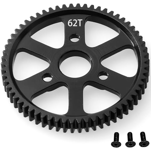 32P Spur Gear, 62T 0.8 Metric Pitch, Compatible with 32P, Hardened Steel 62 Tooth 0.8M Spur Main Gear for 1/10 TRAXXAS Ford Rustler Slash Stampede 4X4 Summit T-Maxx E-REVO Jato Arrma, Replace #3959 - size: M0.8-Spur Gear-62T
