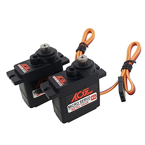 AGFRC B11DLS 2.8KG Micro RC Servo Kit, 2-Pack | 2.8kg Torque @ 6V, 0.10s/60°, Metal Gears, 9g Size, 180° Angle, for RC Planes, Helis, Cars & Robots