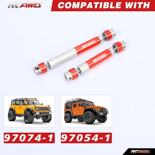 RCAWD Second Version TRX4M Center CVD Driveshaft for 1/18 TRX4M Drive Shaft Series Upgrades Part Red - color: Red