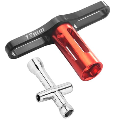 17mm Wheel Hex Wrench & 4/5/5.5/7mm Small Sleeve Hex Socket Wheel Spanner Tool for 1/8 1/10 RC Car Truck Crawler Truggy Buggy Tires Tyre