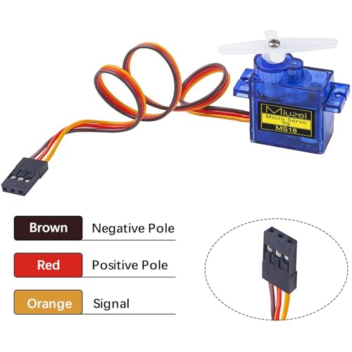 Sg90 9g Micro Servo Motor for Arduino RC Car Robot Boat Plane 3Pcs | Mini, Small, 9 Gram, Metal Gear, Digital, 180 Degree, Steering Servos for Rc Airplane Helicopter Robotic Arm Diy