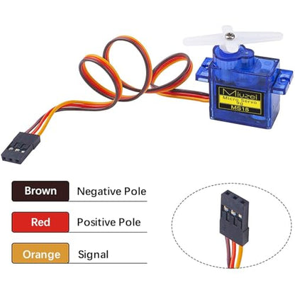 Sg90 9g Micro Servo Motor for Arduino RC Car Robot Boat Plane 3Pcs | Mini, Small, 9 Gram, Metal Gear, Digital, 180 Degree, Steering Servos for Rc Airplane Helicopter Robotic Arm Diy