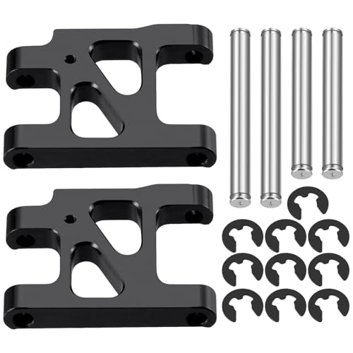 2PCS RC Aluminum Alloy Front Lower Swing Arm Suspension A-Arms Set Compatible with 1/10 Tamiya TA01 RC Car Upgrades (Black) - color: Black