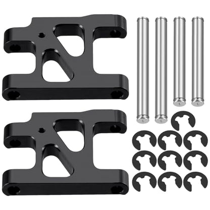 2PCS RC Aluminum Alloy Front Lower Swing Arm Suspension A-Arms Set Compatible with 1/10 Tamiya TA01 RC Car Upgrades (Black) - color: Black