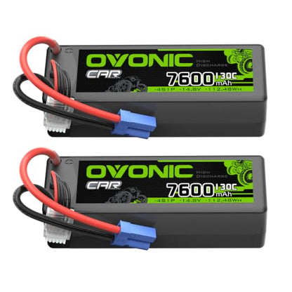OVONIC 4S LiPo Battery 7600mAh 14.8V 130C RC Battery with EC5 Connector