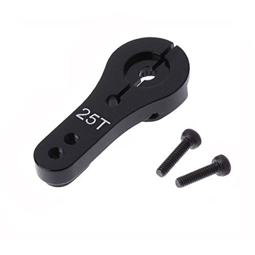 5 Pack ShareGoo 25T Aluminum Servo Horns M3 Threads Metal Steering Arm for RC Car Truck Buggy Airplane-Black
