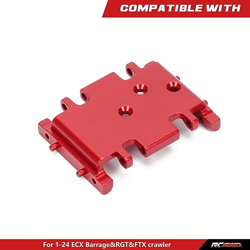 RCAWD RCAWD 6061 Aluminum Alloy Reinforced Transmission Mount for 1/24 ECX Barrage, RGT, FTX Series Upgrades Parts Red - color: Red