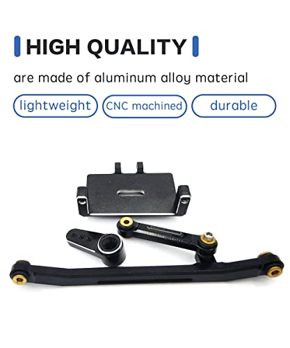 RC Servo Mount Bracket Servo Arm and Steering Links for SCX24 RC Car | ES08MA II Servo Upgrade Parts,6061-T6 Aluminum,CNC Machined,Wear Resistant,High Precision