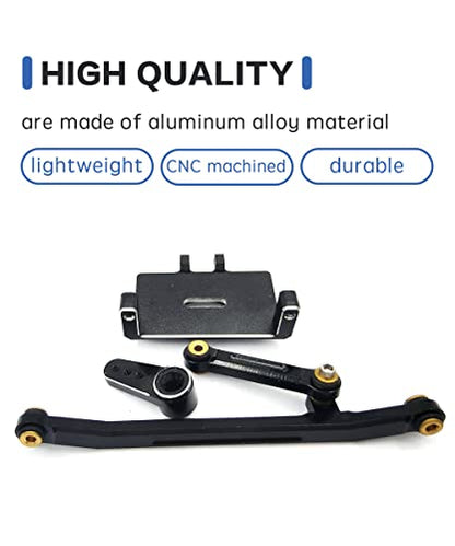 RC Servo Mount Bracket Servo Arm and Steering Links for SCX24 RC Car | ES08MA II Servo Upgrade Parts,6061-T6 Aluminum,CNC Machined,Wear Resistant,High Precision