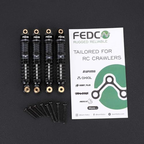 DSS18 TRX4M Shocks 59MM Oil-Filled Shock Absorber CNC Long Threaded Oil Damper For TRX4MT TRX4M Upgrades 1/18 RC Crawler,Dual Spring Suppresses Minor Vibrations and Absorbs Major Impacts - style: 59mm black