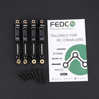 DSS18 TRX4M Shocks 59MM Oil-Filled Shock Absorber CNC Long Threaded Oil Damper For TRX4MT TRX4M Upgrades 1/18 RC Crawler,Dual Spring Suppresses Minor Vibrations and Absorbs Major Impacts - style: 59mm black