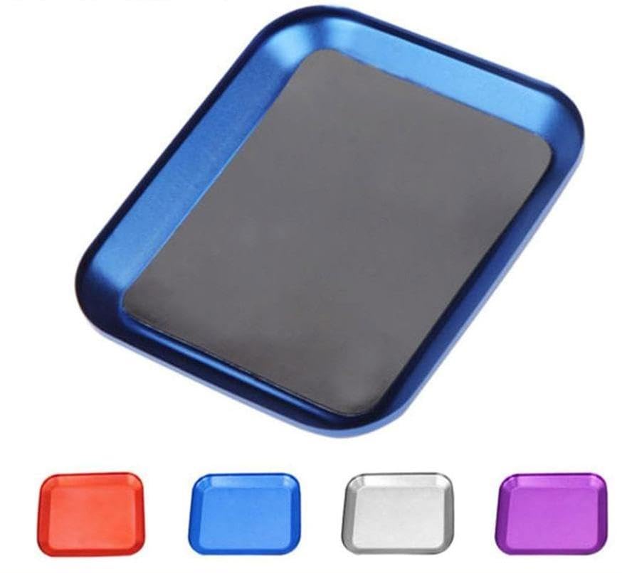 Aluminum Alloy Weak Magnetic Screw Tray RC Repair Tool, Blue | for RC Cars & Boats, Planes Compatible, Parts Organizer, Magnetic Tray, Repair Accessory