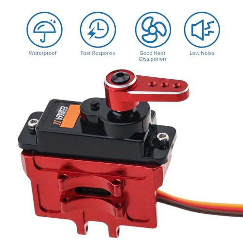 12g Metal Gear Steering Servo Upgrades Fit for Axial 1/24 SCX24 RC | with Servo Mount Bracket and Arm and Steering Link Set