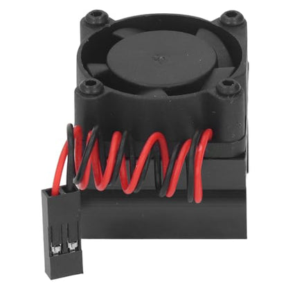 VGEBY RC Cooling Fan,High-Efficiency Motor Heat Dissipation,1/18 Scale RC Car Cooling System,Heatsink Accessory for Hobbyists,Off-Road Racing Enthusiasts,Scale Model Builders - color: Black