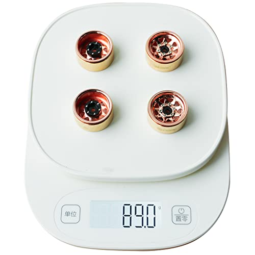 OGRC 1.0 RC Wheel Rims with Brass Rings Deep Dish Wheel Rims 1.0 Beadlock Wheels for 1/18 TRX4M 1/24 SCX24 C10 JLU Deadbolt Gladiator Bronco Crawler Car (Rose Gold) - color: Rose Gold