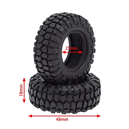 4PCS 48mm 1.0 Tires Tyre for 1/24 RC Crawler Car Axial SCX24 90081 AXI00002 Upgrade Parts