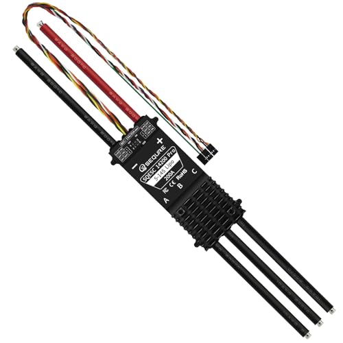SEQURE 14200 Pro Brushless ESC 200A 5-14S Lipo ESCape32 | Electric Speed Controller with 12V 15A BEC and 5V Fan for RC Crawler Cars, Helicopters, Model Ships - color: ESCape32