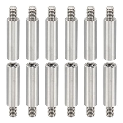 PATIKIL 12pcs M4 Standoffs, M4 20+6mm Spacer Standoffs Steel Threaded Standoffs Screws Kit 4mm ID 6mm OD Metric Male Female Thread Adapters for Circuit Board PCB RC Drones Motherboard - size: 20+6mm L