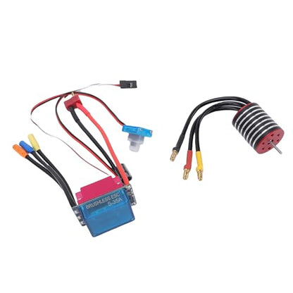 7200Kv Sensored Brushless Motor Combo | 35A ESC High for 1/18 1/16 1/14 RC Racing Car CNC Aluminum (6300KV) - size: 6300KV
