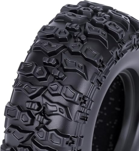 0.7'' Wheel Tires Compatible with RC Axial SCX30 Ford Bronco AXI-2048 / Jeep Wrangler AXI-2261 Rock Crawler Upgrades Parts (4 pcs) - color: Tire