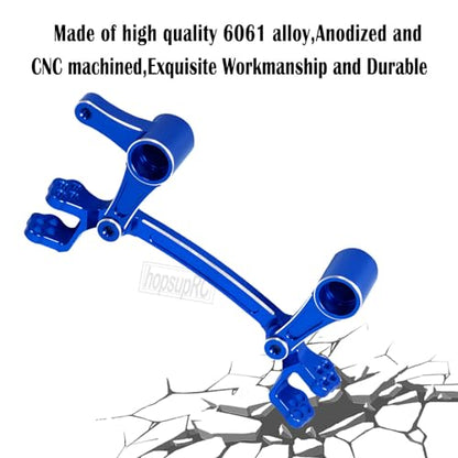 Aluminum Steering Bellcranks Servo Saver Upgrades Part for 1/8 Mojave 4X4 4S BLX RC Car,Drag Link Set w/Bearings Hops Up,Replaces ARA340200 Blue - color: Blue(steering)