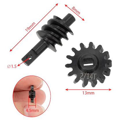 MEUS RACING SCX24 2-14T Overdrive Differential Helical Diff Gears Set for Axial SCX24 Deadbolt C10 JLU Gladiator Bronco 1/24 RC Crawler Car Upgrade Parts, 2 Sets - size: 2-14T