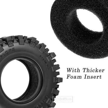 1.3" RC Crawler Tire Skins,Multi-Terrain Soft Sticky Rubber Tires(64 * 26mm) for TRX4 SCX24 FCX24 Ascent-18 1/18 1/24 Off-Road RC Car Upgrade Parts,4PCS (Style D) - style: StyleD(4PCS)