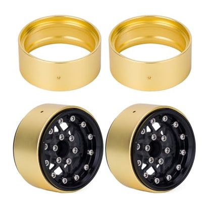 RCQQPS 1.9" Brass Coating Internal Beadlock Ring Clamp Ring 94g Heavy Metal Wheel Counterweight Fits 1.9 Wheel Rim for 1/10 TRX4 TRX6 Axial SCX10 I II III Pro Redcat GEN7 GEN8 RC Crawler Car (2PCS) - size: 2PCS