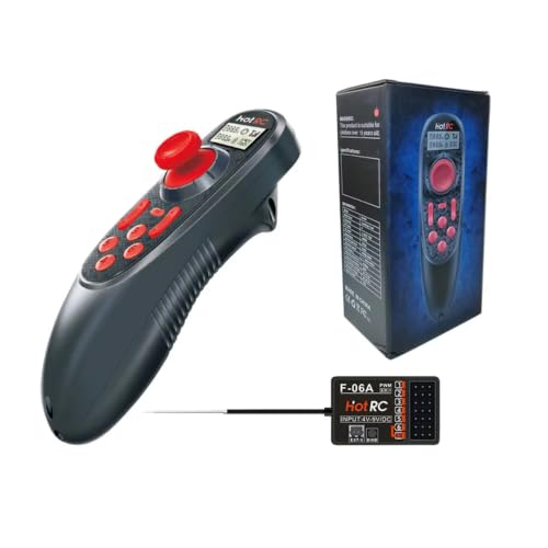 HOTRC DS-600 6CH 2.4G RC Transmitter w/ 6CH Receiver for Crawler Tank Boat | one-hand，cruise lock, tank mix, fail-safe