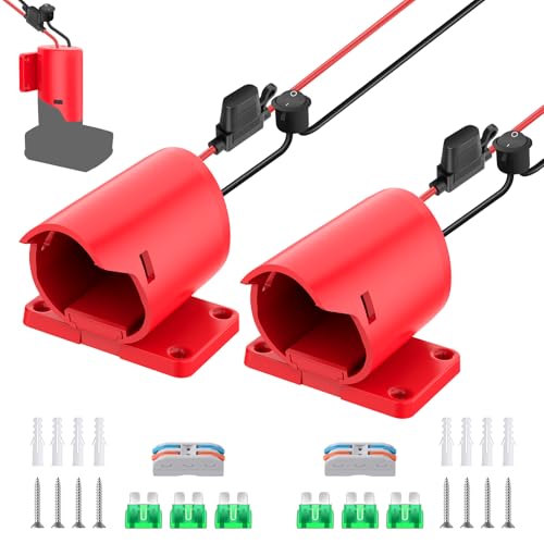 2 Packs 12V Adapter for Power Wheel Adapter Compatible with Milwaukee M12 Battery, Power Conversion Kit for Power Tool, DIY RC Toy Car, Battery Connector with Switch, Fuse, 12AWG Wire, Wire Terminal - size: 2 Packs