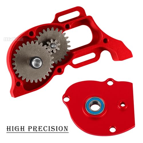 RC LCG Transmission Gearbox Upgrades Part for 1/10 SCX10 SCX10 II 90046 SCX10 III AXI03007 RC Crawler Car,Aluminum Low Center of Gravity highperformance Transmission Gearbox,Red - color: Red - (Gearbox)