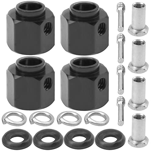 ShareGoo Aluminum RC 12mm Hex Extended Wheel Hex Hub Extension 10mm Offset Spacers Compatible with Traxxas TRX4 TRX6 1/10 RC Crawler (10mm, Black) - color: Black, size: 10mm