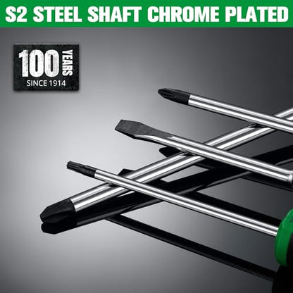 SK 7-Piece Magnetic Screwdriver Set, Slotted/Phillip/Star Screwdrivers | S2 Steel, Heat-Treated Chrome Plating Shaft, Black Oxide Tip, SureGrip Handle - size: 7PC
